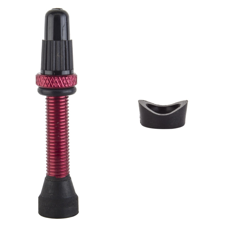 Origin8 Tubeless Alloy Presta Valve Tubeless Valve 35mm Single AL6061 Red <22mm
