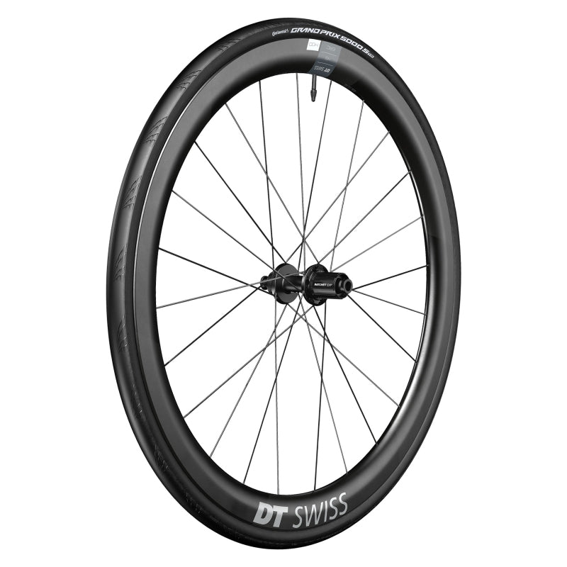 DT Swiss ERC 1400 DiCut 45 Rear Wheel - 700 12 x 142mm Center-Lock HG11 Road/XDR Ratchet EXP 36 BLK WTS w/Grand Prix 5000 STR Tire