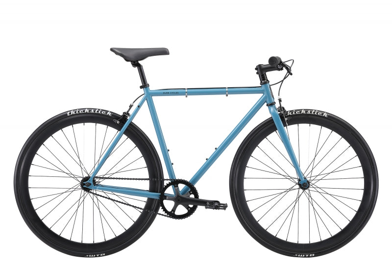 Pure cycles Original Step-Over 61cm November - Slate Blue 700c Matte Black 1 Speed Rim Brakes
