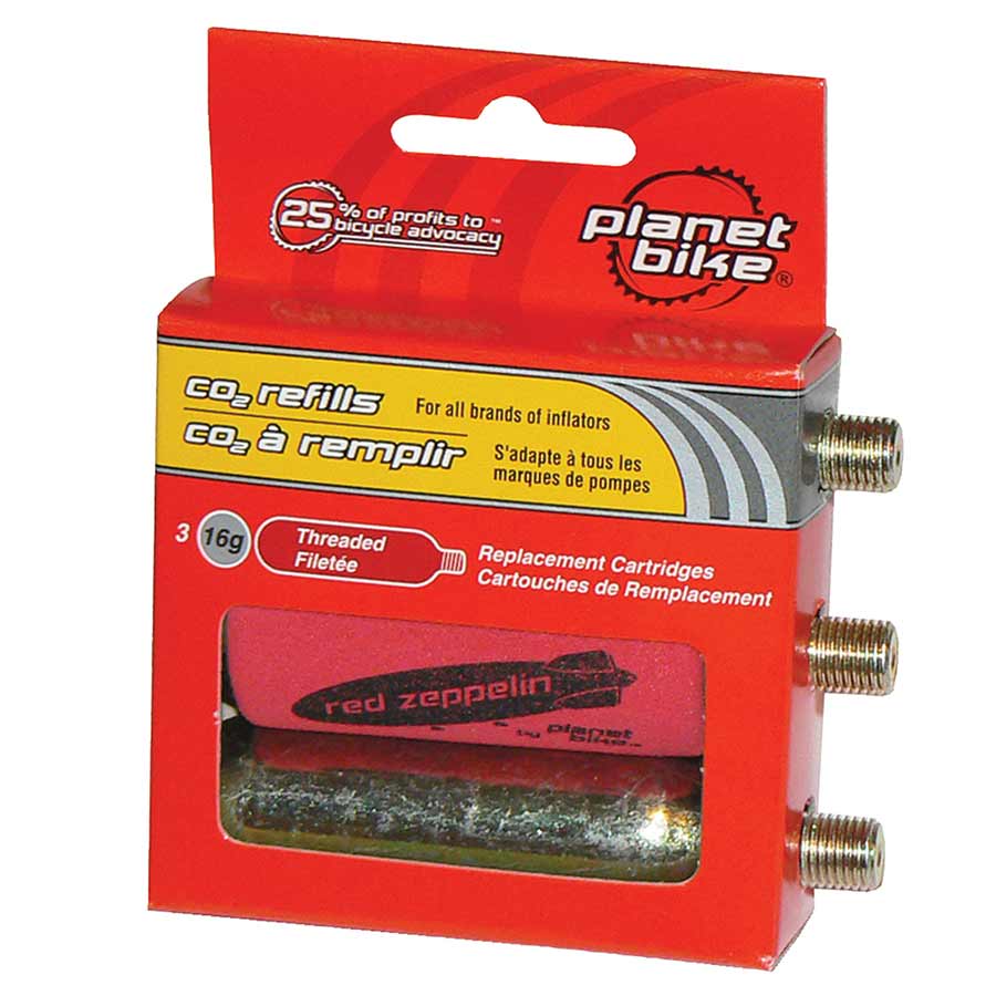 Planet Bike 16g Threaded CO2 Cartridges: 3-Pack