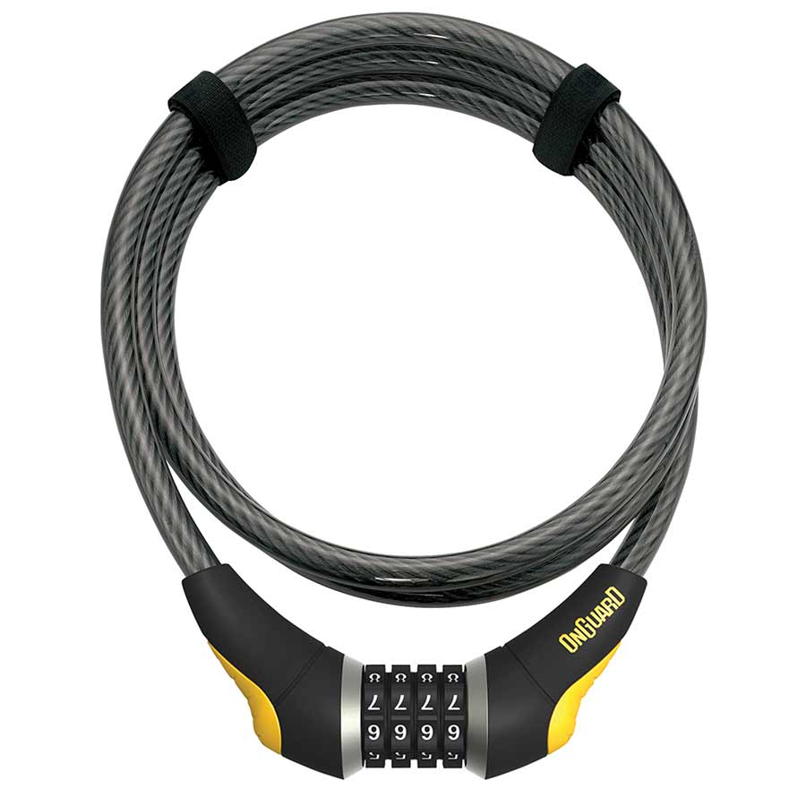 OnGuard Akita Resettable Combo Cable Lock: 6' x 10mm Gray/Black/Yellow