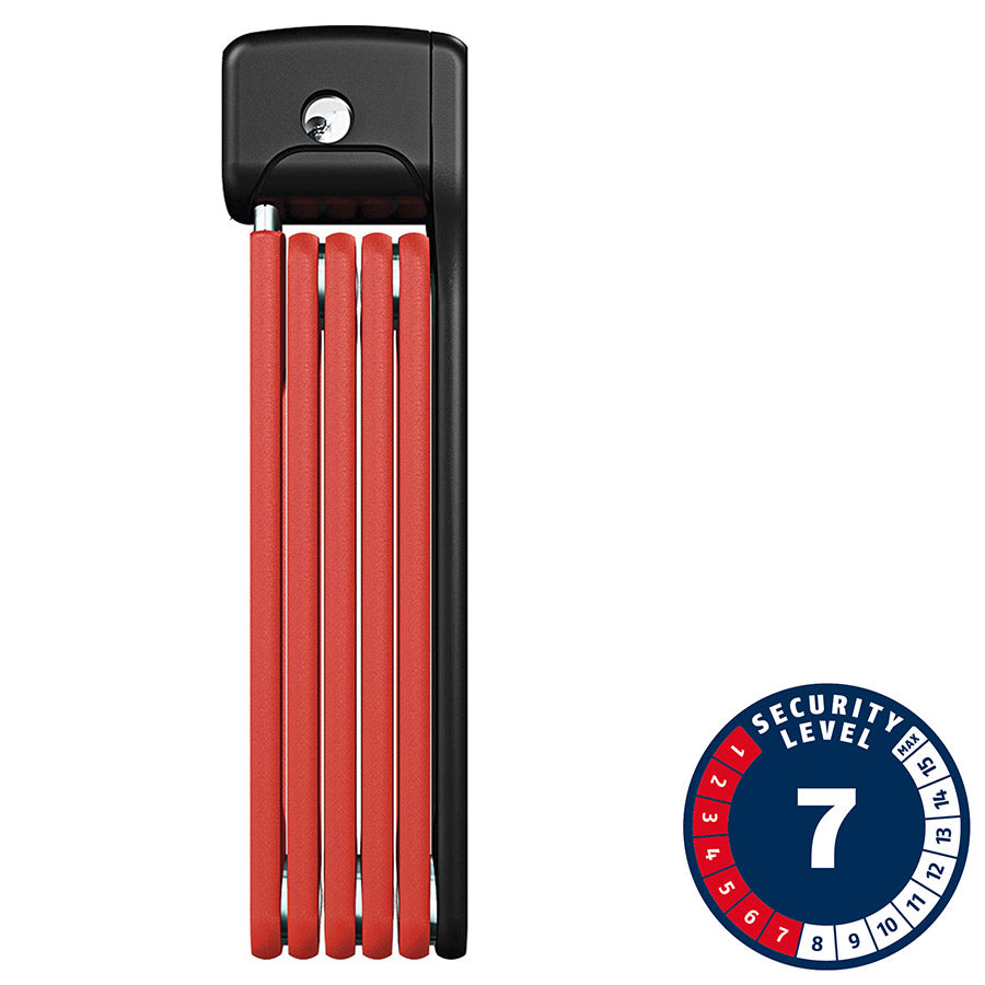 Abus Bordo Lite 6055 Folding Lock Key 5mm 85cm  2.8' Red