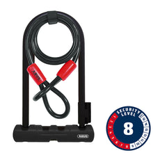 Abus Ultra 410 + Cobra Loop U-Lock Key 12mm 17.0cm x 23.0cm 6.7" x 9" SH34 Black; Cable 10mm 120cm 4'
