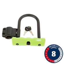 Abus Ultra 410 Mini U-Lock Key 12mm 14.0cm x 15.0cm 5.5" x 5.9" SH34 Green