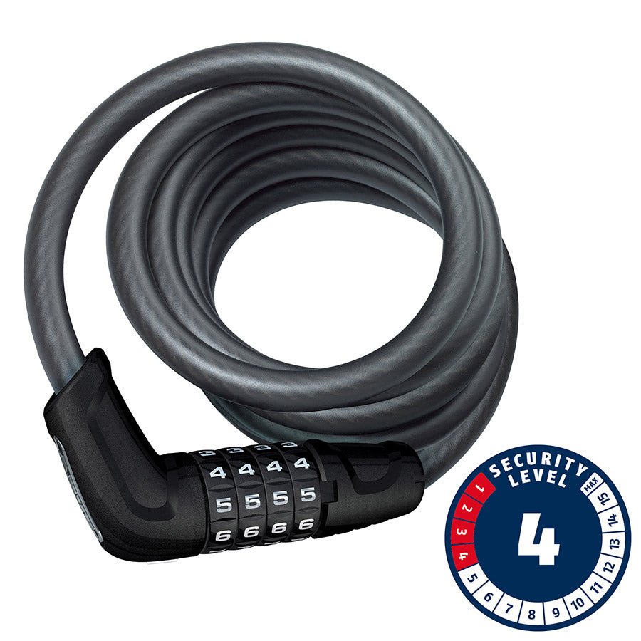 ABUS Tresor 6512 Combination Coiled Cable Lock 180cm x 12mm With Mount BLK