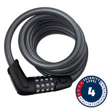 ABUS Tresor 6512 Combination Coiled Cable Lock 180cm x 12mm With Mount BLK