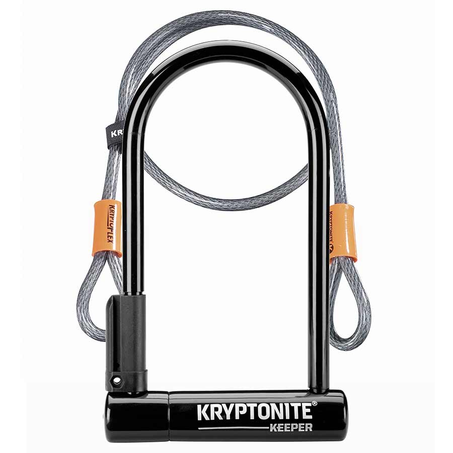 Kryptonite Keeper U-Lock - 4 x 8" Keyed Black Includes 4' cable and bracket