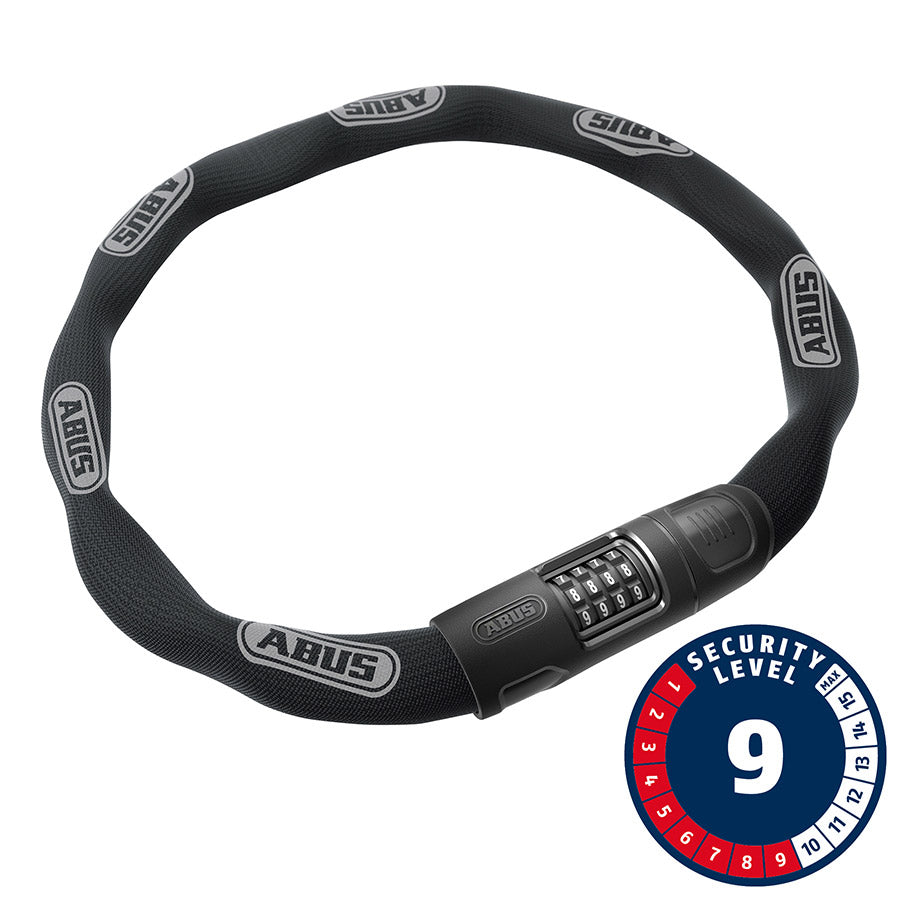 Abus 8808C Chain Lock - Combination 2.8' 8mm Square Black