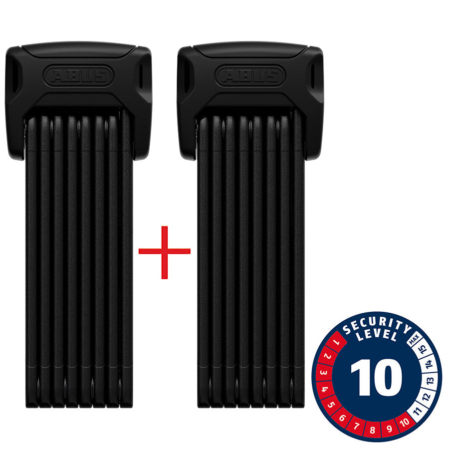 Abus Bordo XPlus 6000K Twinset Folding Lock Key 120cm 3.9' 5mm Black