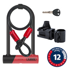 Abus Ultimate 420K + Cobra U-Lock Key 150x230mm 5.9''x9'' Thickness in mm: 14mm Red