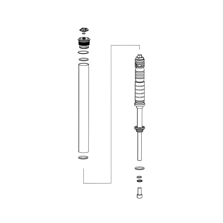 RockShox Solo Air Spring Internals 80-120mm Judy Silver A1/ 30 Silver A3 2018+