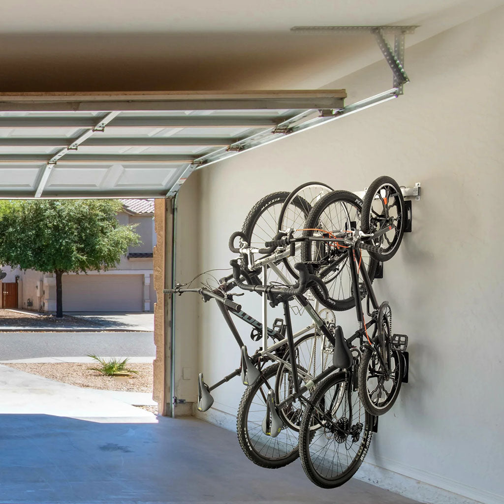 Delta Heavy Duty Track Rack Wall Mount Bike Rack - 4-Bike Silver