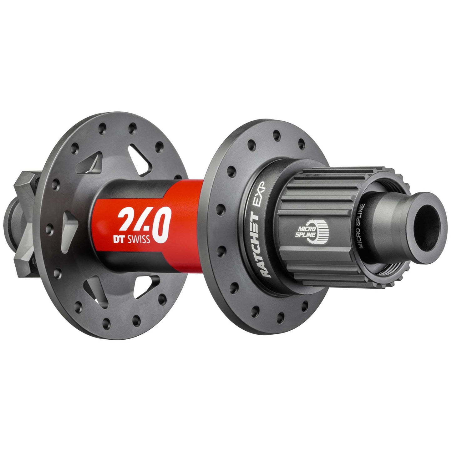 DT Swiss 240 EXP Rear Hub - 12 x 148mm 6-Bolt Micro Spline BLK/Red 32H 54pt