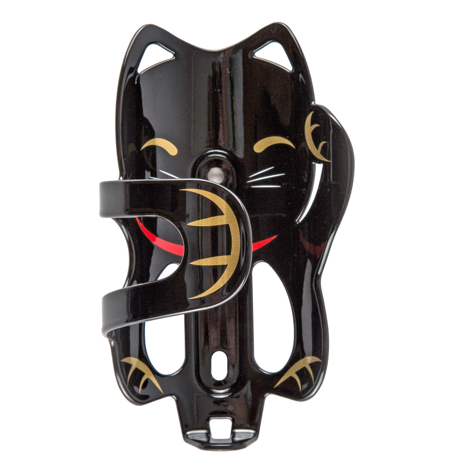 Portland Design Works Lucky Cat Water Bottle Cage: Black Cat