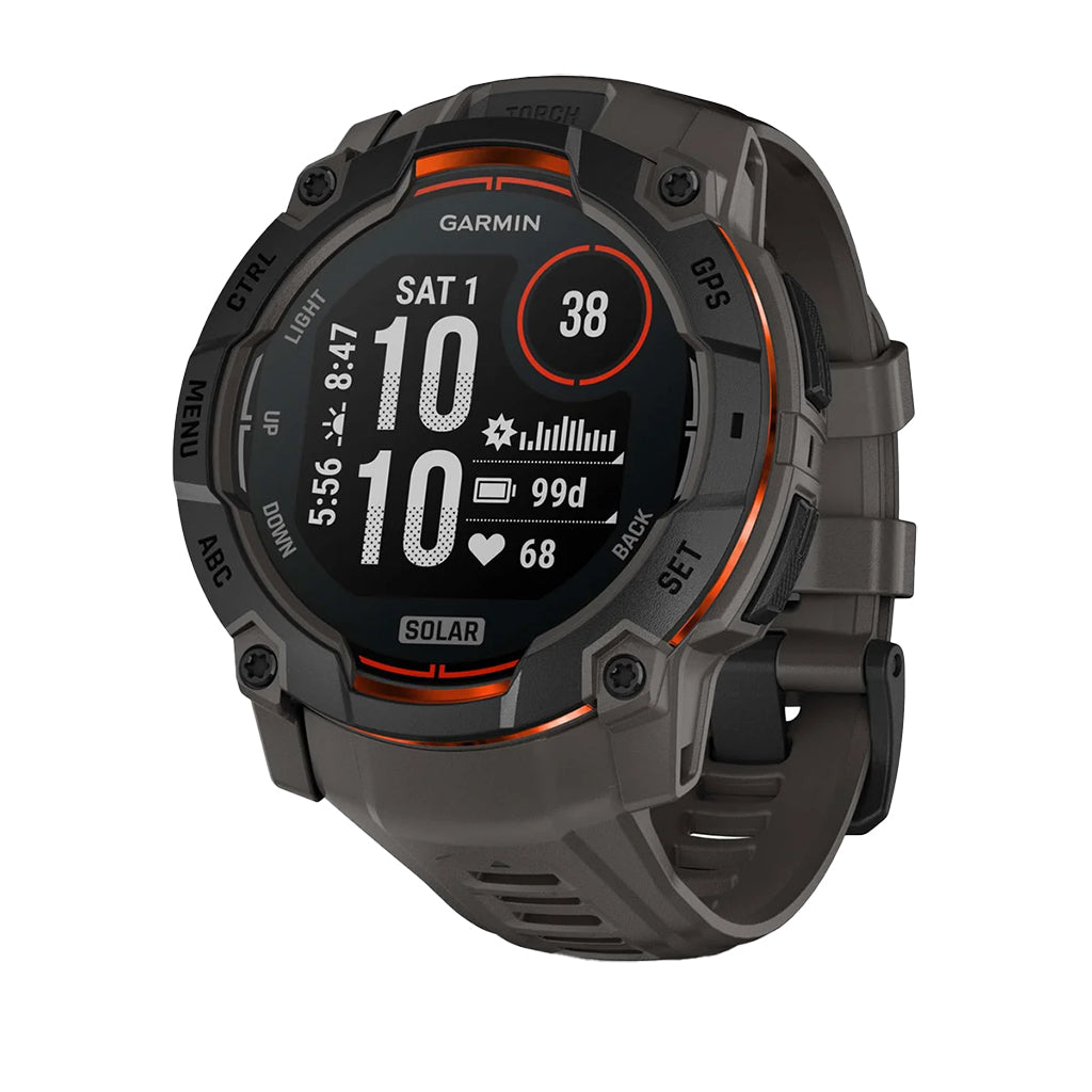 Garmin Instinct 3 GPS Smartwatch - 50mm Solar Black/Charcoal