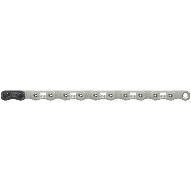 SRAM XX SL Eagle T-Type Flattop Chain - 12-Speed 126 Links Hollow Pin Includes PowerLock Connector PVD Coated Silver