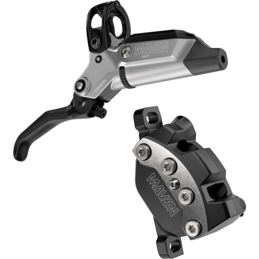 SRAM Maven Ultimate Stealth Disc Brake Lever - Front Post Mount 4-Piston Aluminum Lever Titanium Hardware BLK/Silver A1