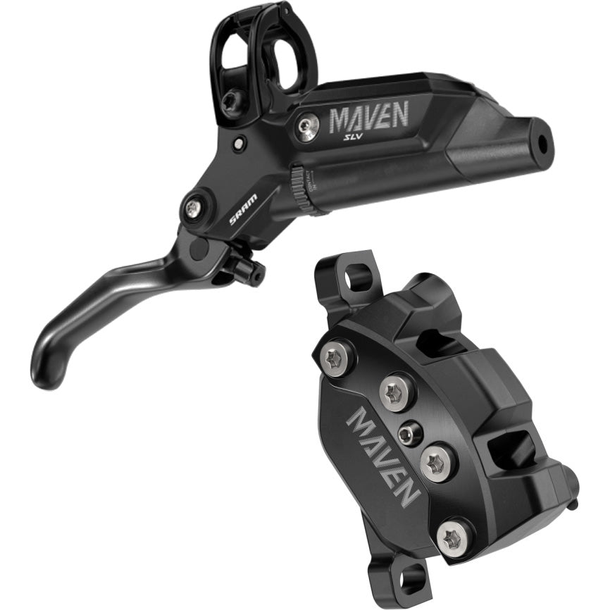 SRAM Maven Silver Disc Brake Lever - Rear Post Mount 4-Piston Aluminum Lever SS Hardware BLK A1