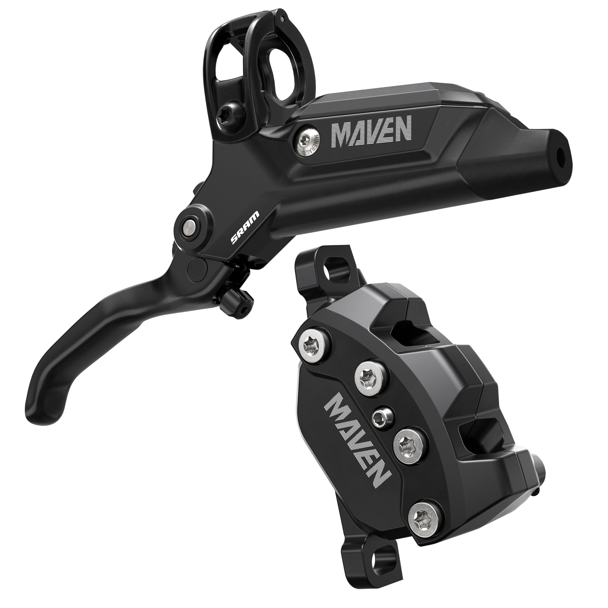 SRAM Maven Base Disc Brake Lever - Rear Front 2000mm Hose Post Mount 4-Piston Aluminum Lever SS Hardware Diffusion BLK A1