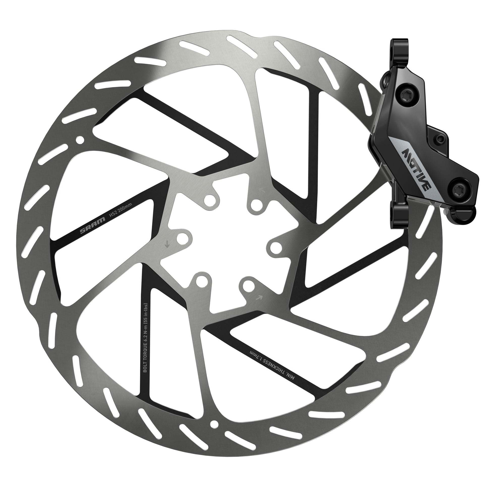 SRAM Motive Silver Disc Brake Lever - Front 950mm Hose Post Mount 4-Piston Aluminum Lever BLK A1