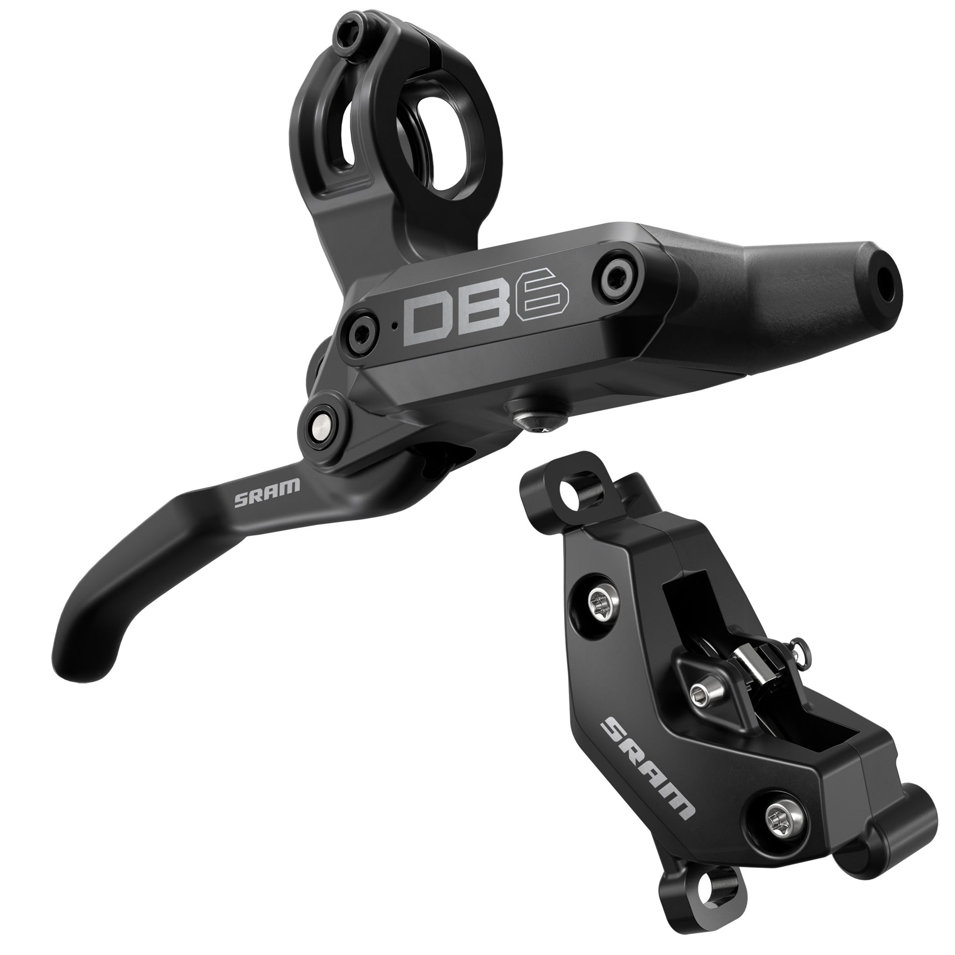 SRAM DB6 Disc Brake Lever - Right Front Rear 2000mm Hose Post Mount 4-Piston Aluminum Lever Diffusion BLK A1