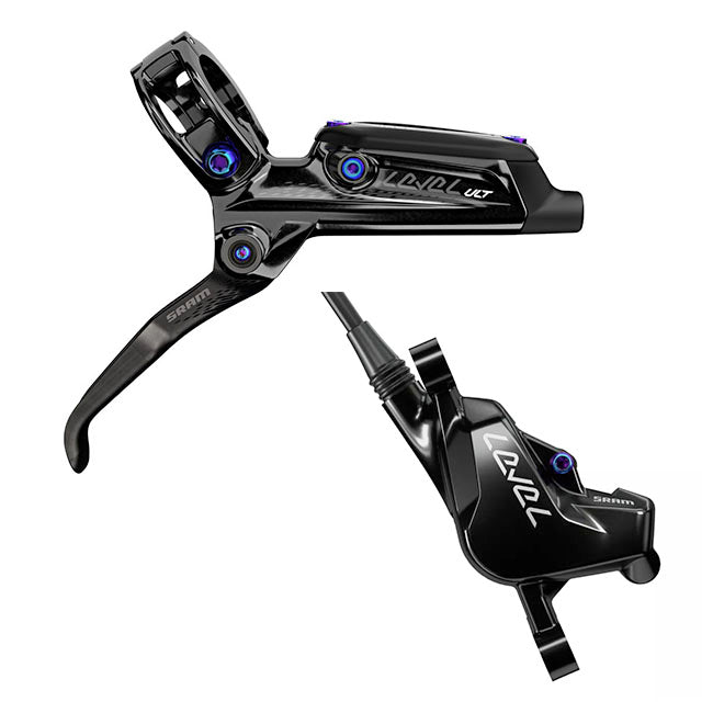 SRAM Level Ultimate Disc Brake Lever - Rear Hydraulic Post Mount BLK Rainbow Hardware B1