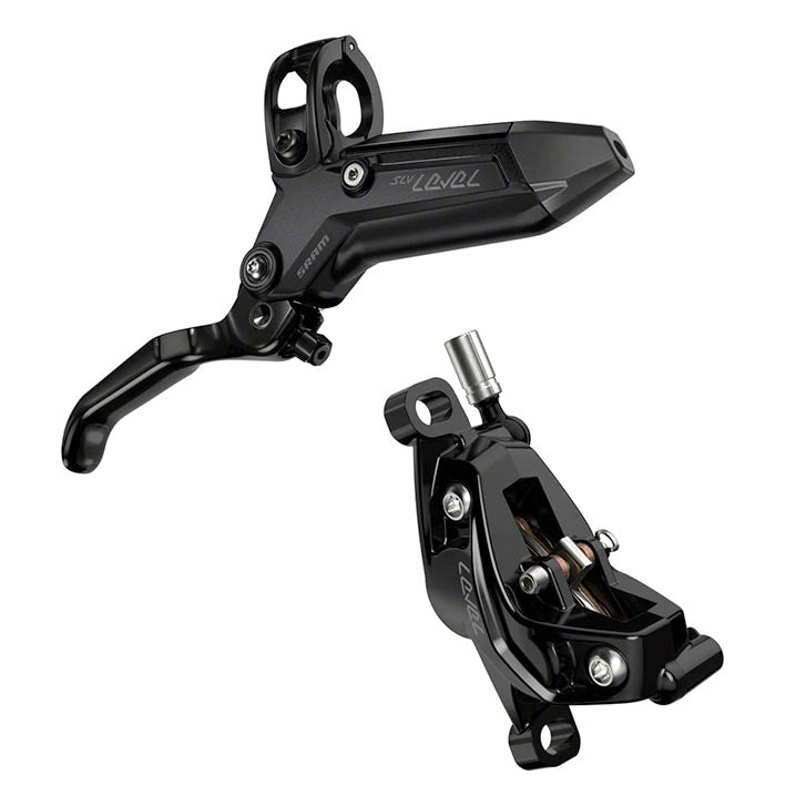 SRAM Level Silver Stealth Disc Brake Lever - Front Post Mount 4-Piston Aluminum Lever SS Hardware BLK C1