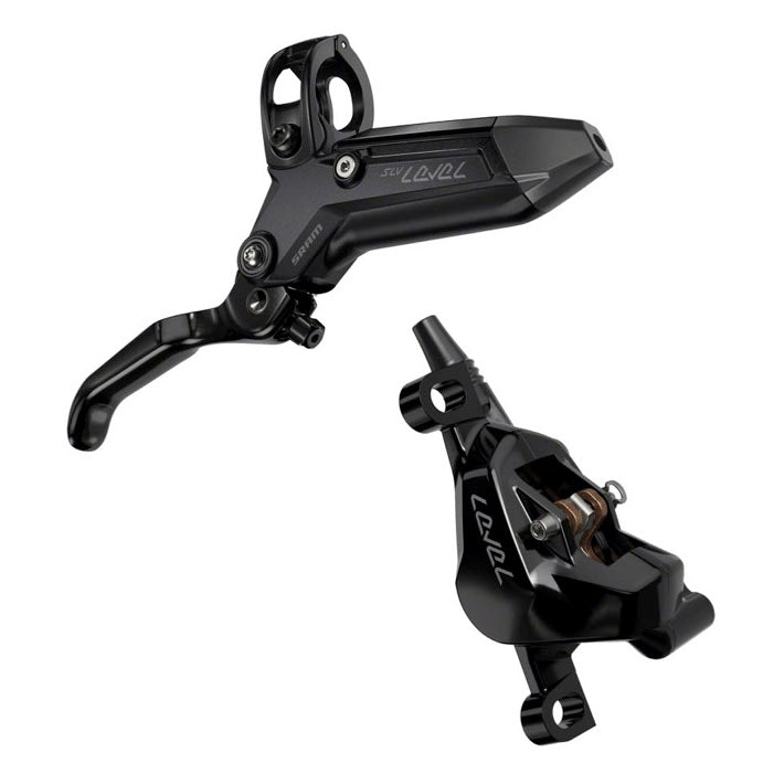 SRAM Level Silver Stealth Disc Brake Lever - Rear Post Mount 2-Piston Aluminum Lever SS Hardware BLK C1