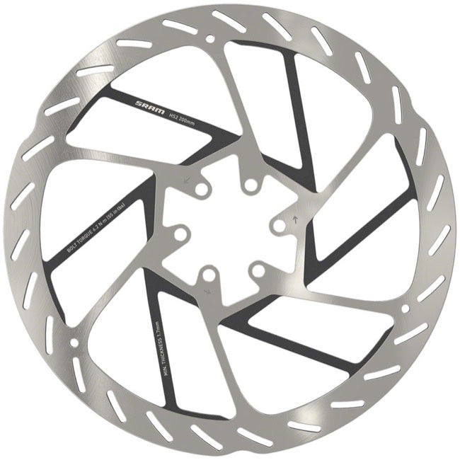 SRAM HS2 Disc Brake Rotor - 160mm 6-Bolt Rounded Silver/Black