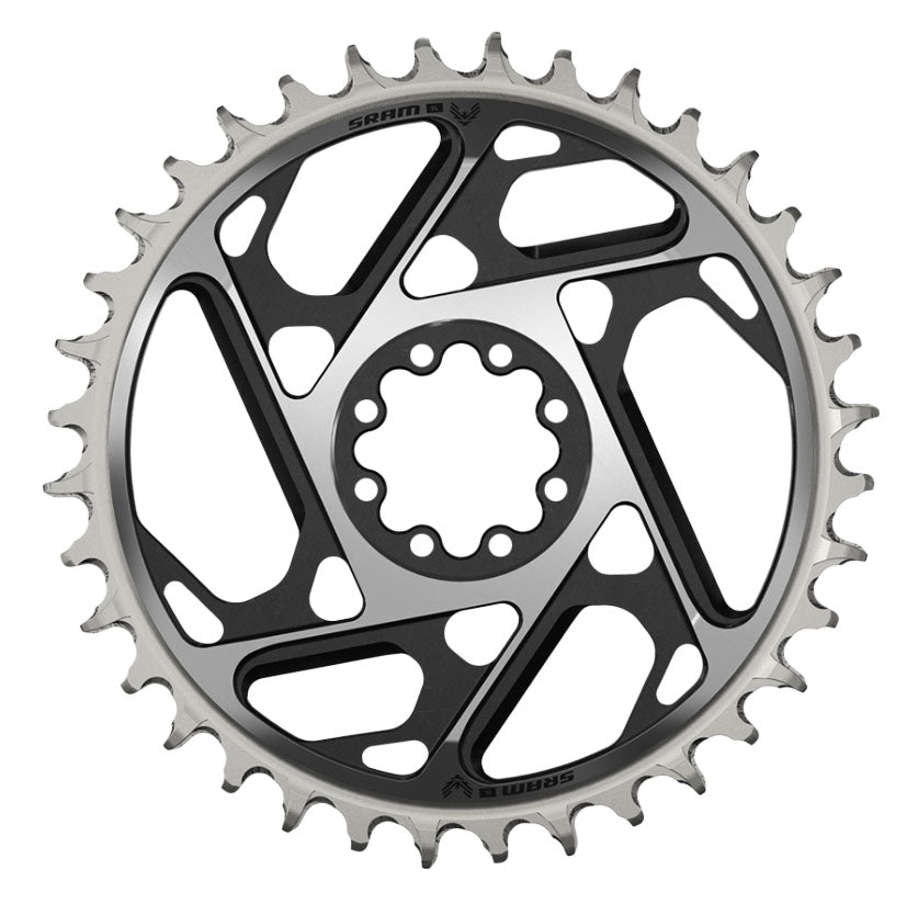 SRAM XX SL Eagle T-Type Direct Mount Chainring - 38t 12-Speed 8-Bolt Direct Mount 3mm Offset Aluminum BLK/Silver D1
