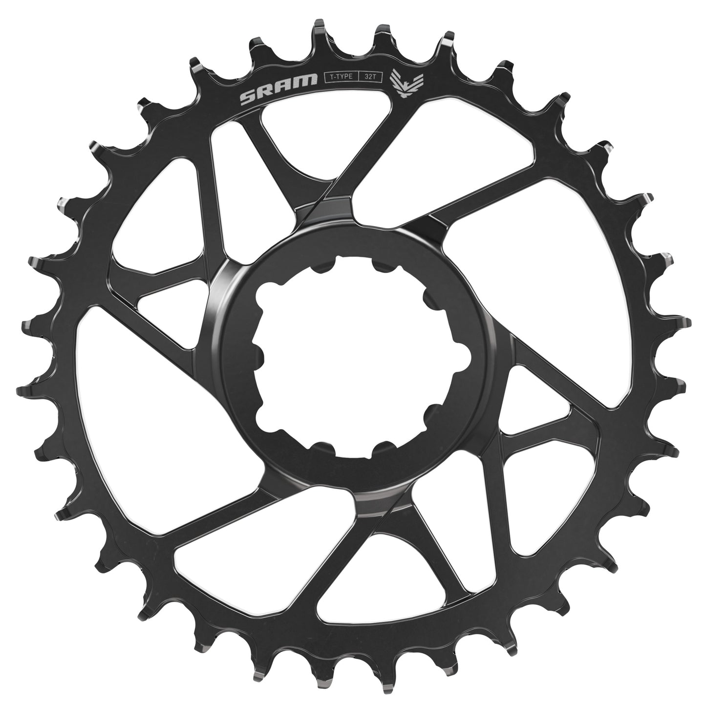 SRAM Eagle 70 T-Type Direct Mount Chainring - 32t 12-Speed 3-Bolt Direct Mount 3mm Offset Steel BLK