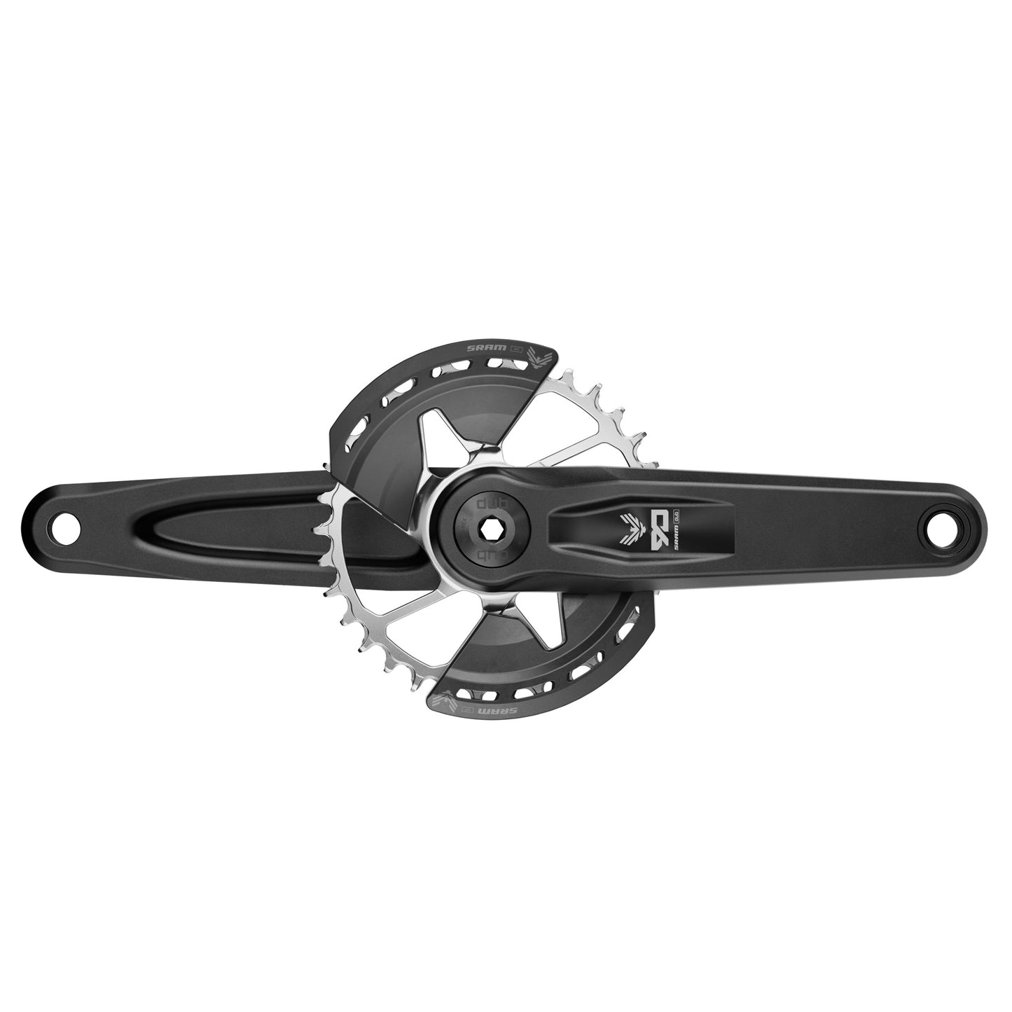SRAM Eagle 90 T-Type Wide Crankset - 170mm 12-Speed 32t Chainring Direct Mount 2-Guards DUB Spindle Interface BLK/Silver