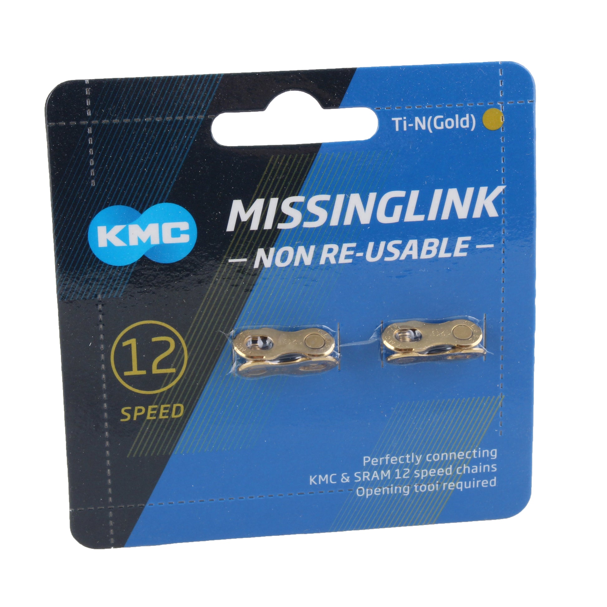 KMC MissingLink-12 Connector - 12-Speed Ti Gold 2 Pairs/Card