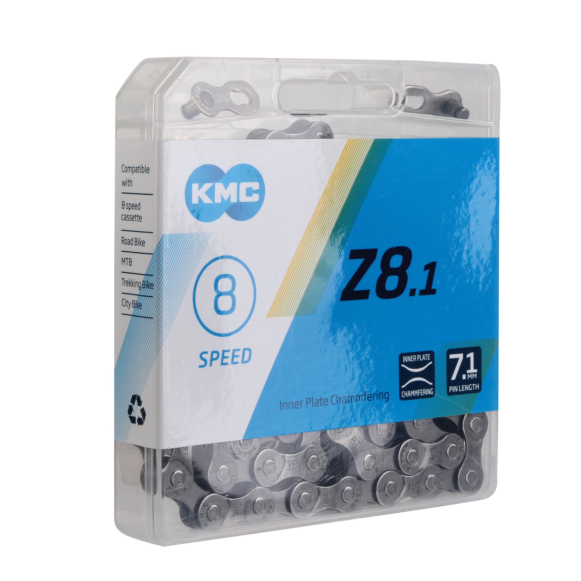 KMC Z8.1 Chain - 8-Speed 116 Links Gray