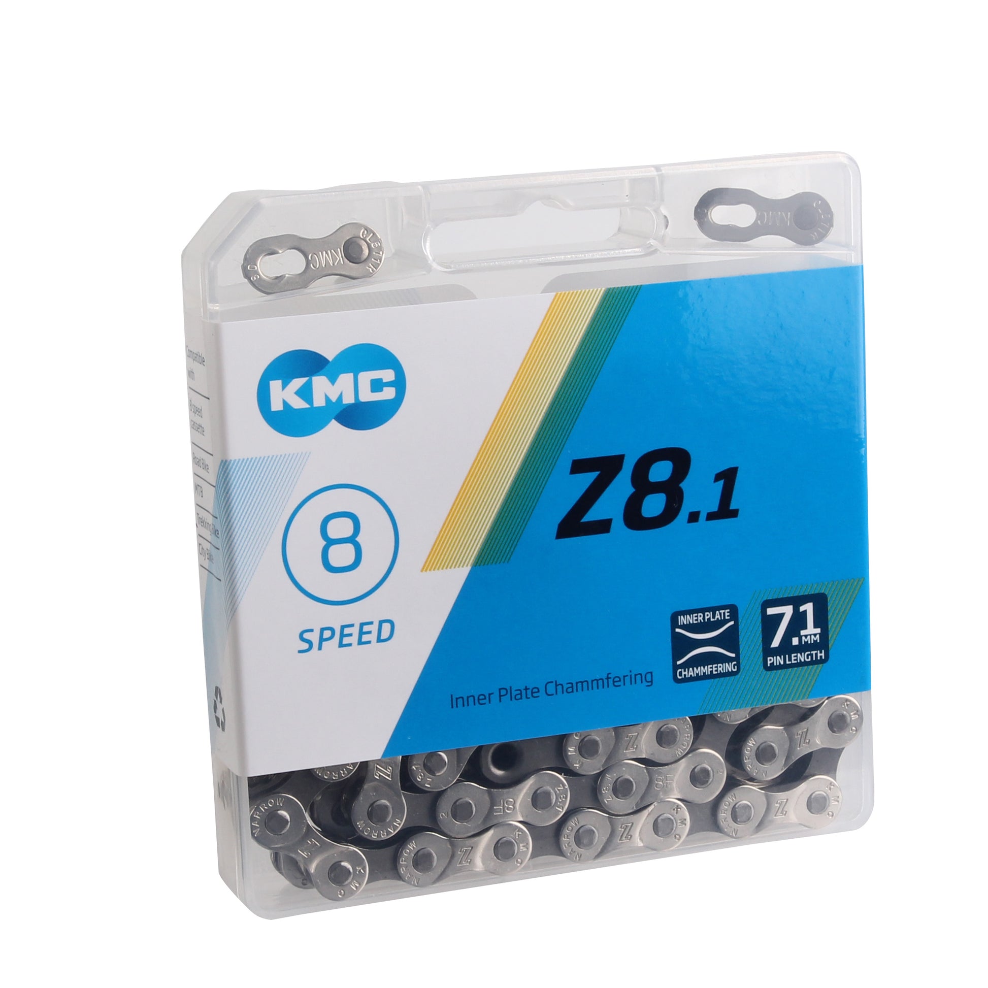 KMC Z8.1 Chain - 8-Speed 116 Links Silver/Gray