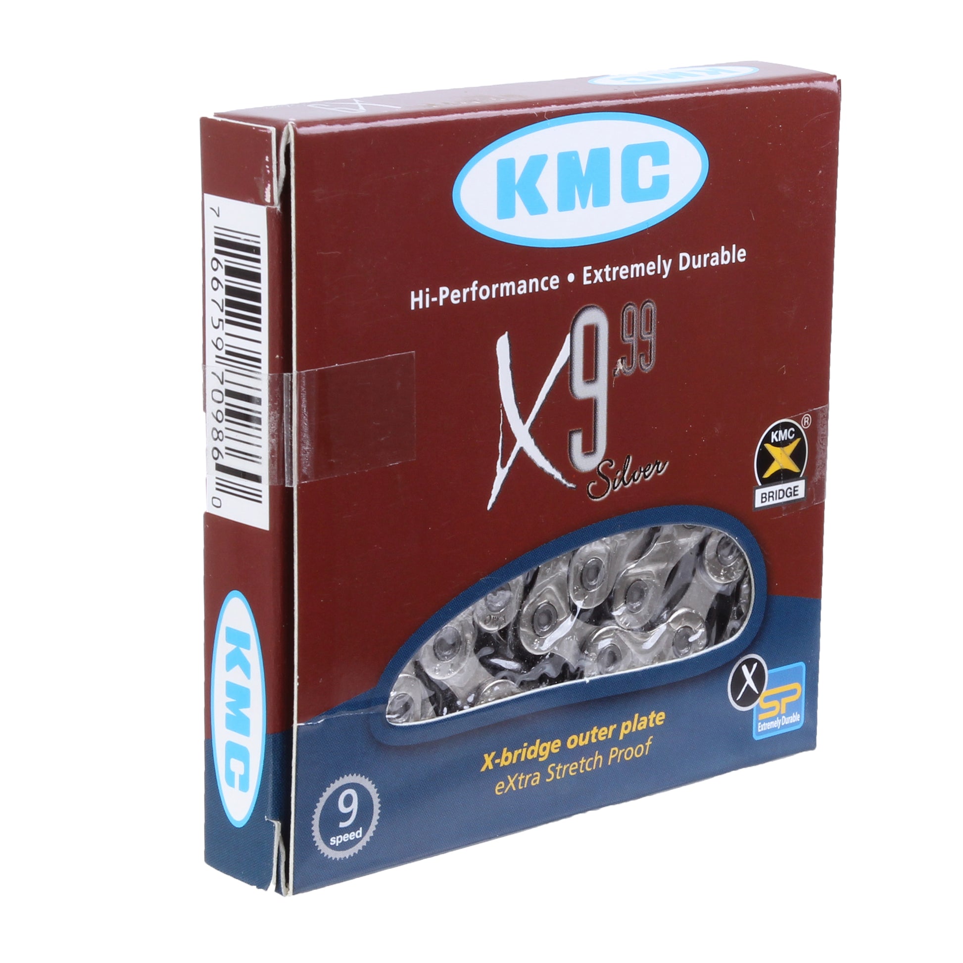 KMC X9 Chain - 9-Speed 116 Links Silver