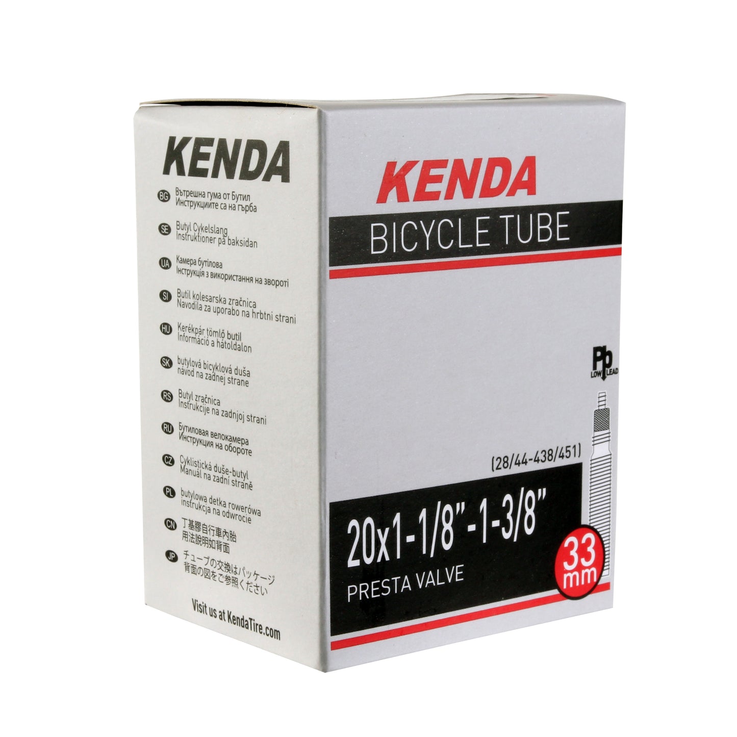 Kenda Butyl-LL Tube 20 x 1 1/8"-1 3/8" PV Each
