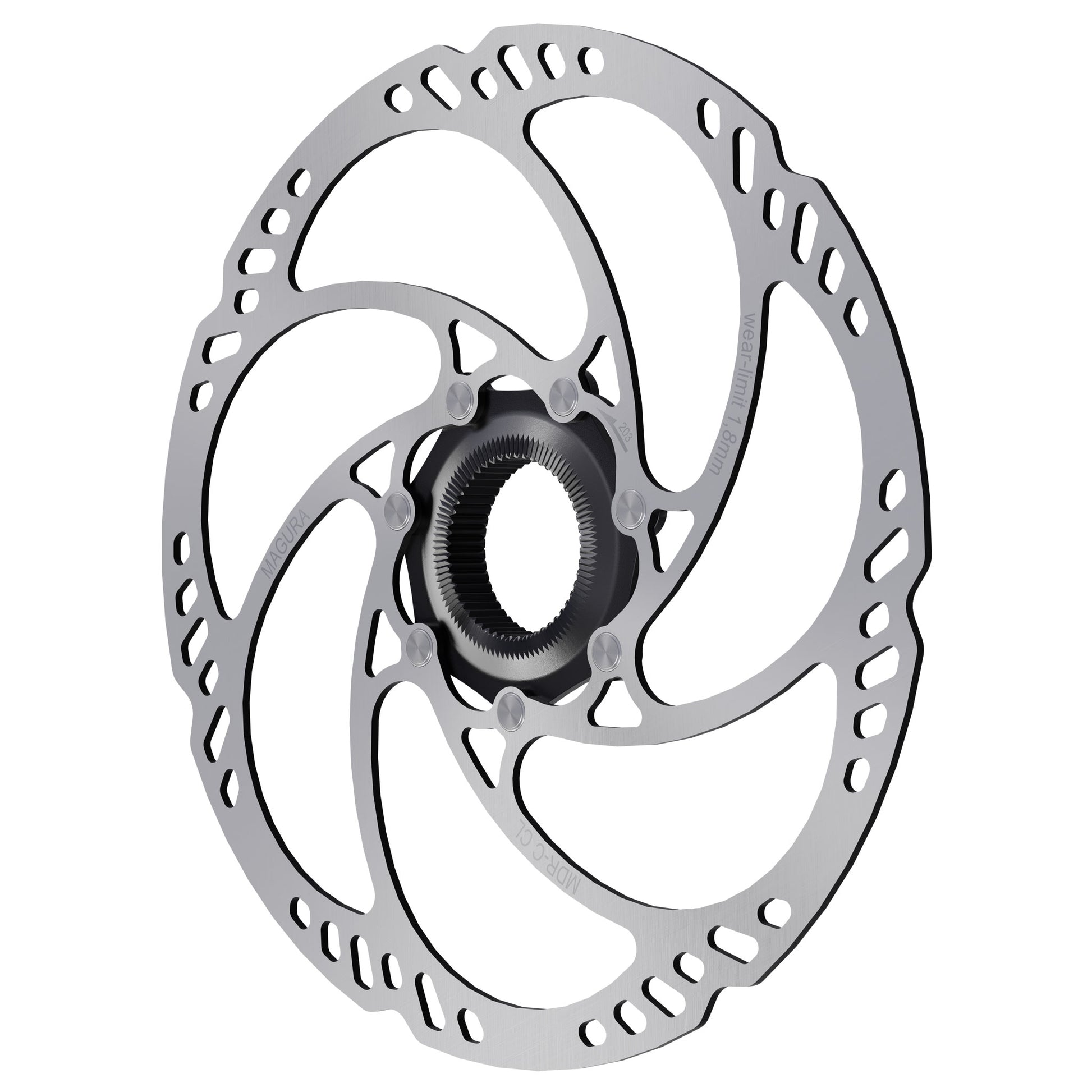 Magura MDR-C CL Disc Brake Rotor - 203mm Center Lock w/Lock Ring Thru Axle eBike Optimized Silver