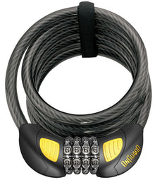 OnGuard Doberman Lighted Combo Cable Lock: 6' x 12 mm Gray/Black/Yellow