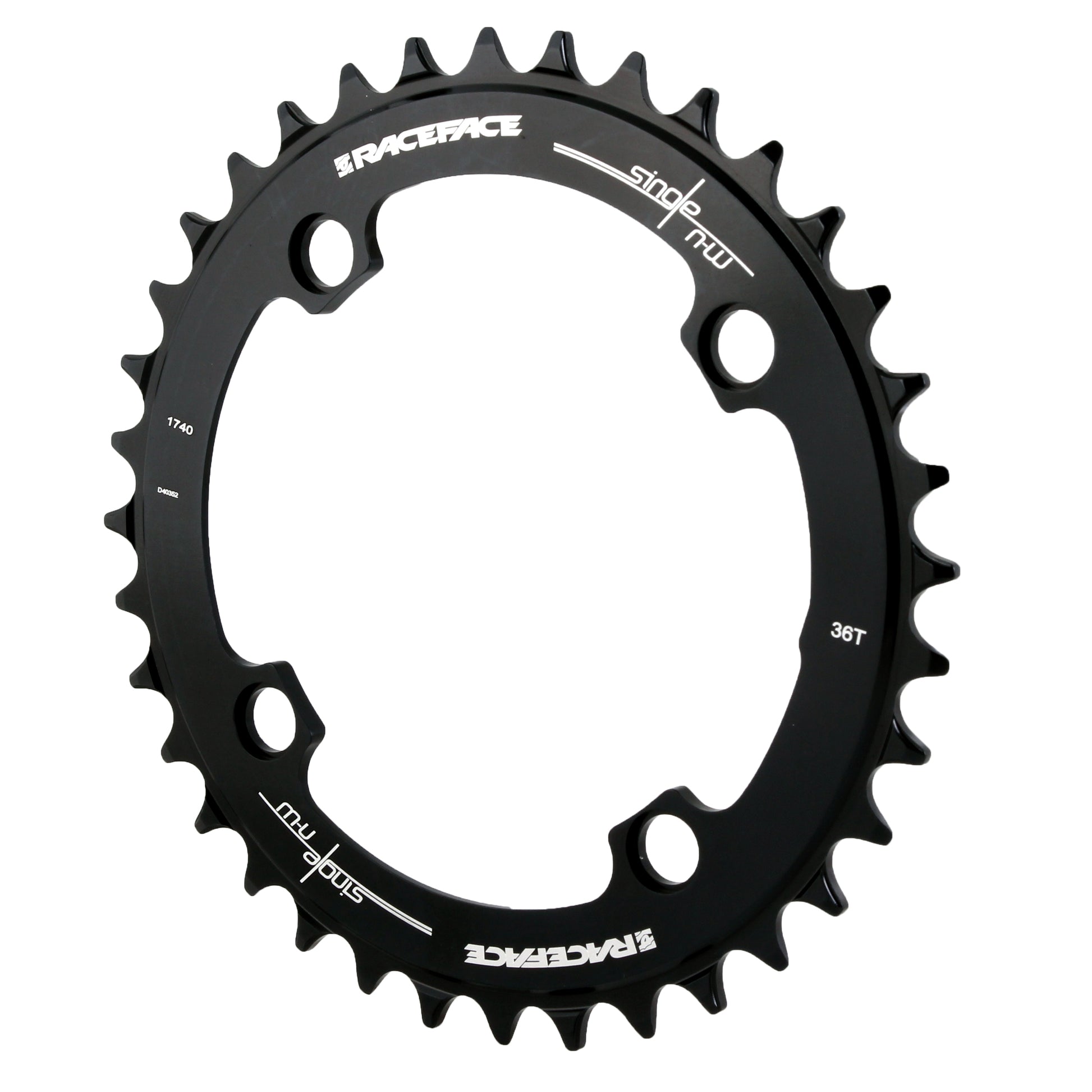 RaceFace Narrow Wide Chainring: 104mm BCD 36t Black