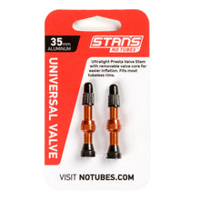 Stan's Alloy Valve Stems - 35mm Pair Orange
