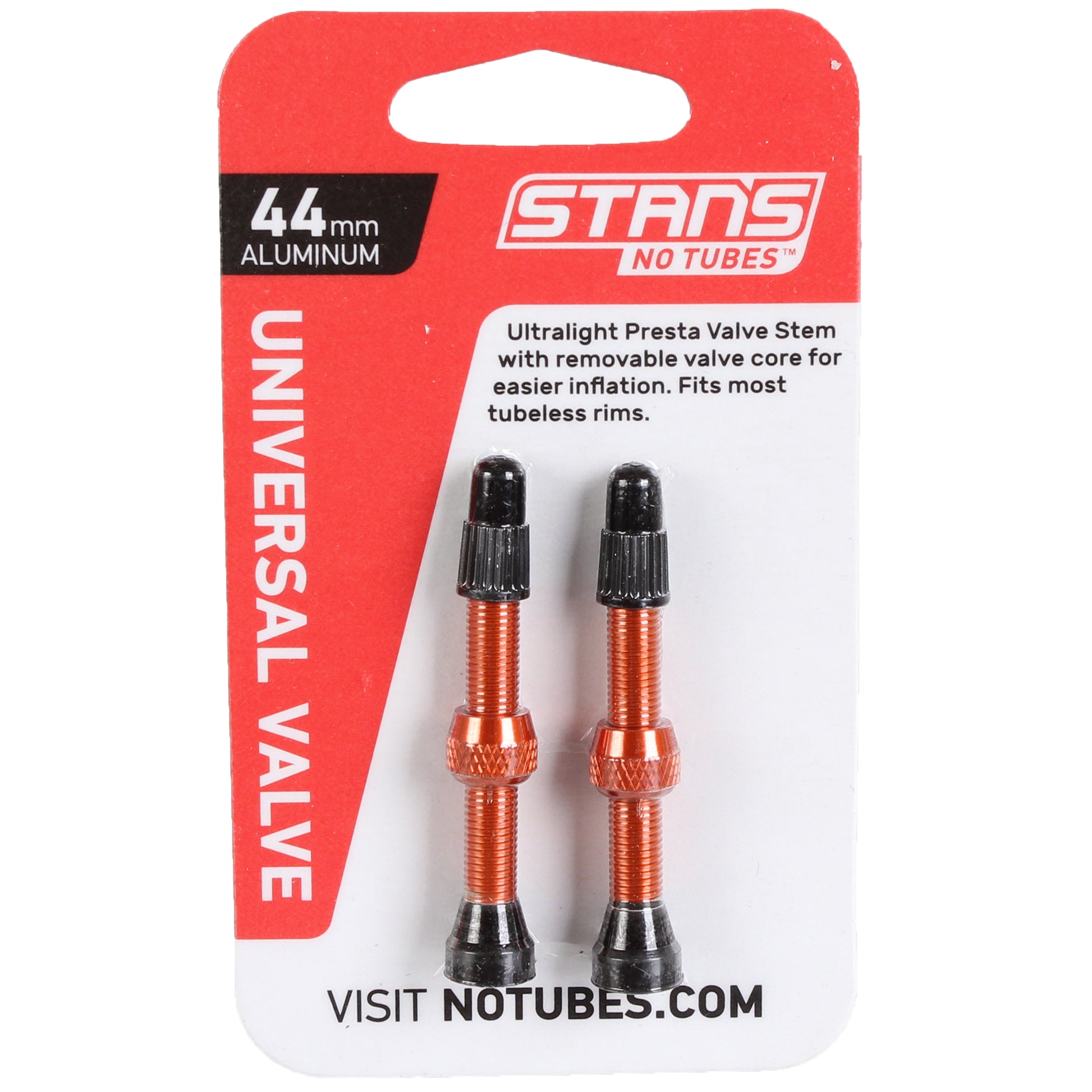 Stan's Alloy Valve Stems - 44mm Pair Orange