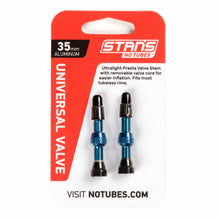 Stan's Alloy Valve Stems - 35mm Pair Blue