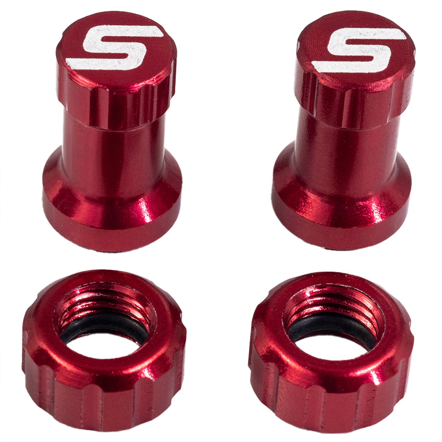 Stan's Tubeless Valve Stem Cap Color Kit - Red Pair