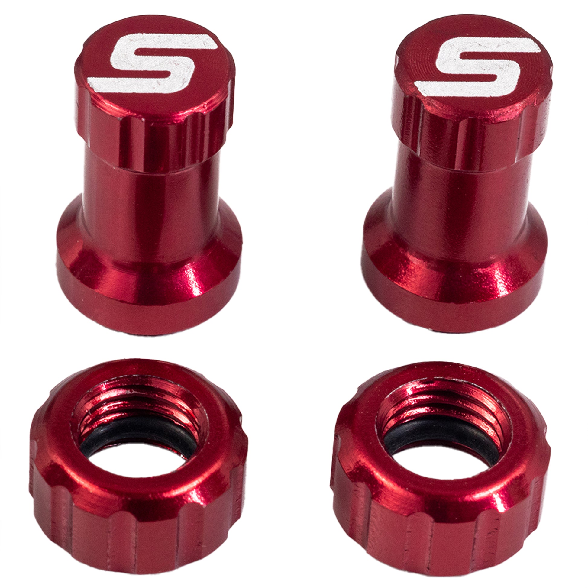 Stan's Tubeless Valve Stem Cap Color Kit - Red Pair