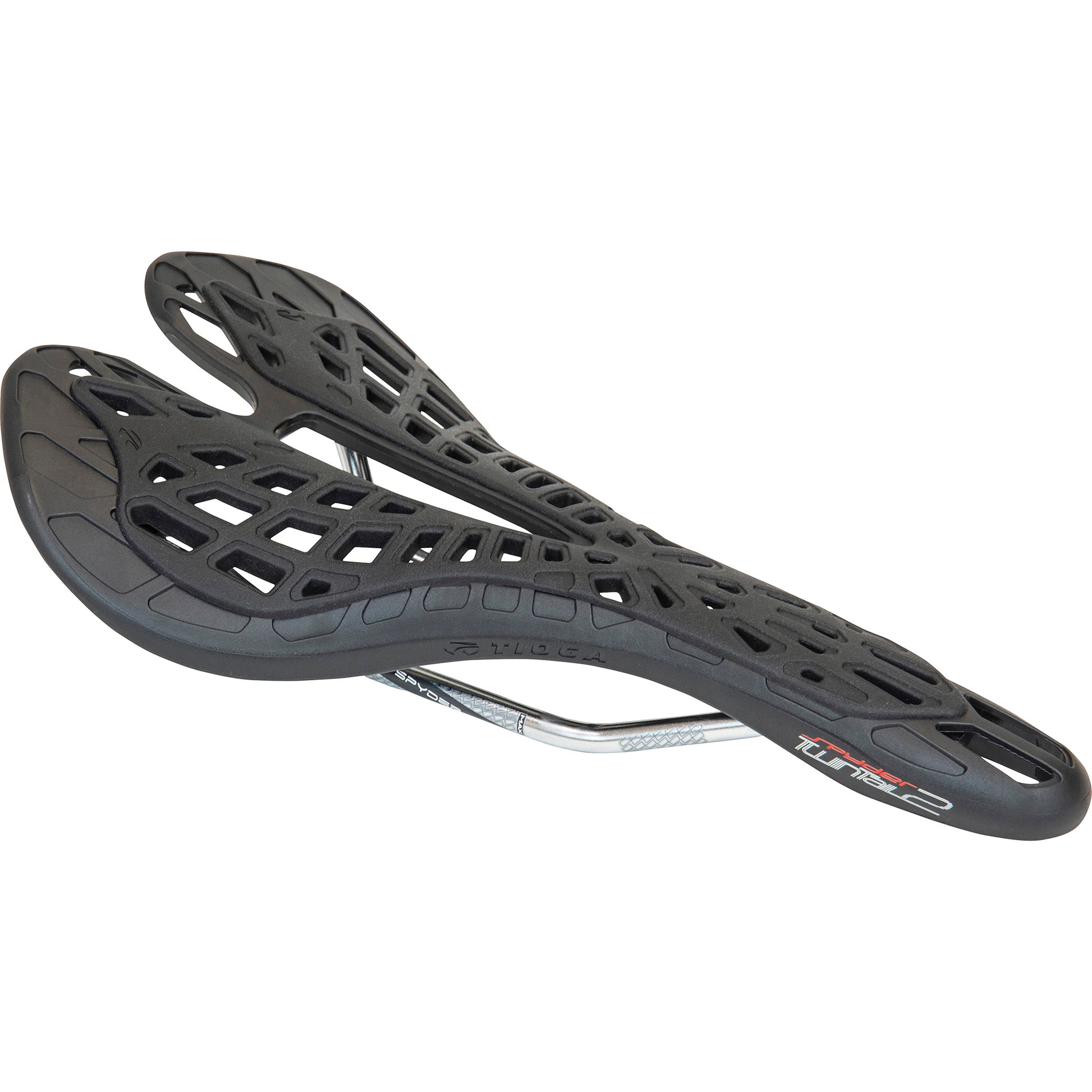 Tioga Spyder TwinTail 2 Saddle Titanium Rail - Black 