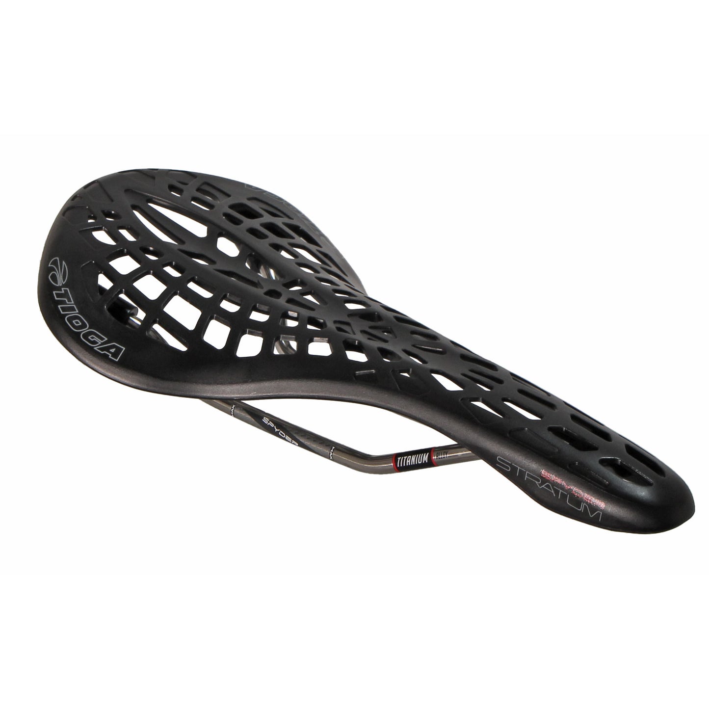 Tioga Spyder Stratum Saddle Titanium Rail - Black 
