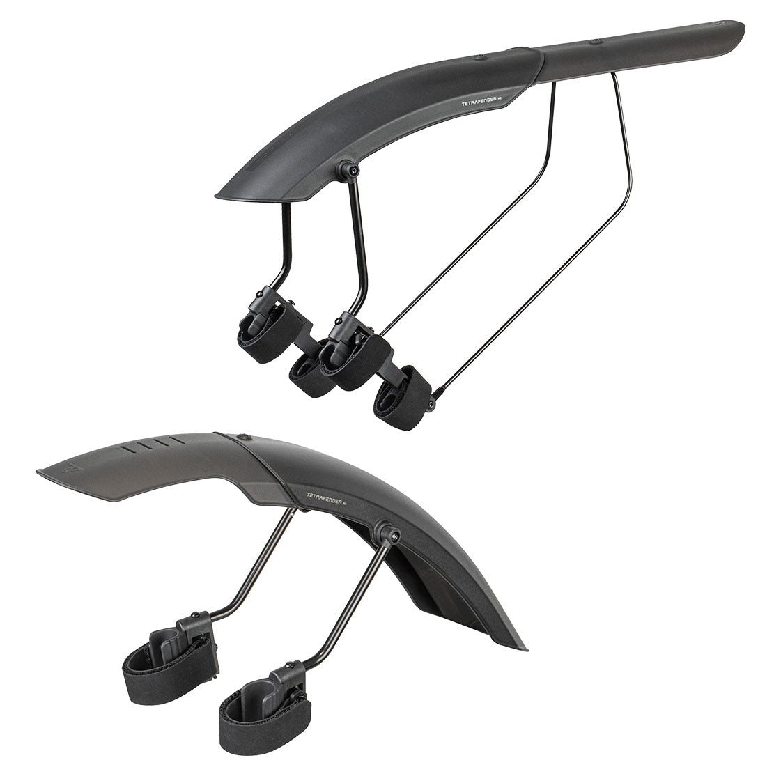 Topeak Tetrafender M1 and M2 Fender Set -Strap-on  Front and Rear Black