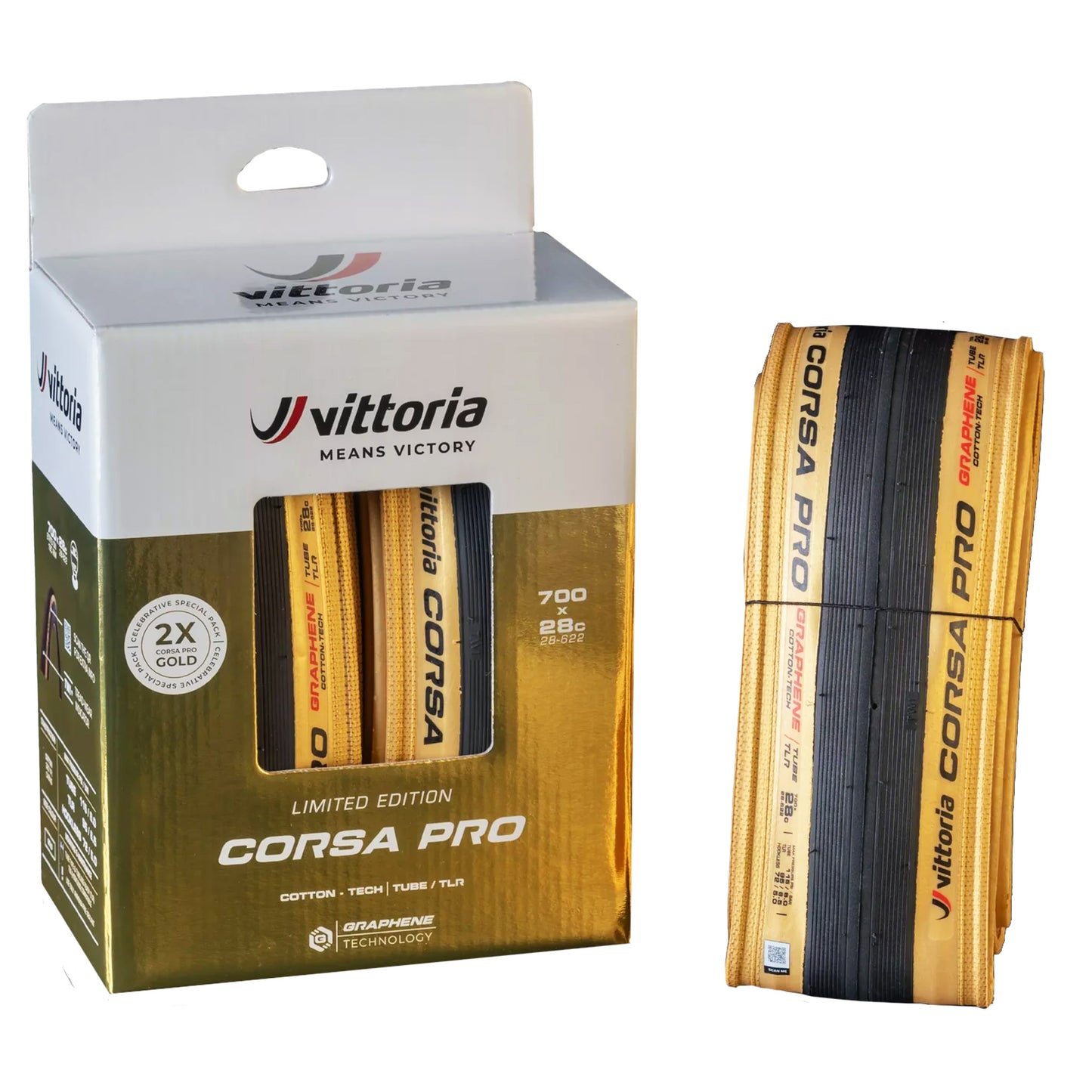 Vittoria Corsa Pro G2.0 Tire Two Pack Fold 700x28 Gold 
