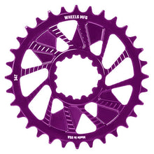 Wheels Manufacturing Direct Mount Chainring - 34t SRAM 3-Bolt Direct Mount 3mm Offset T-Type Chain Compatible Purple